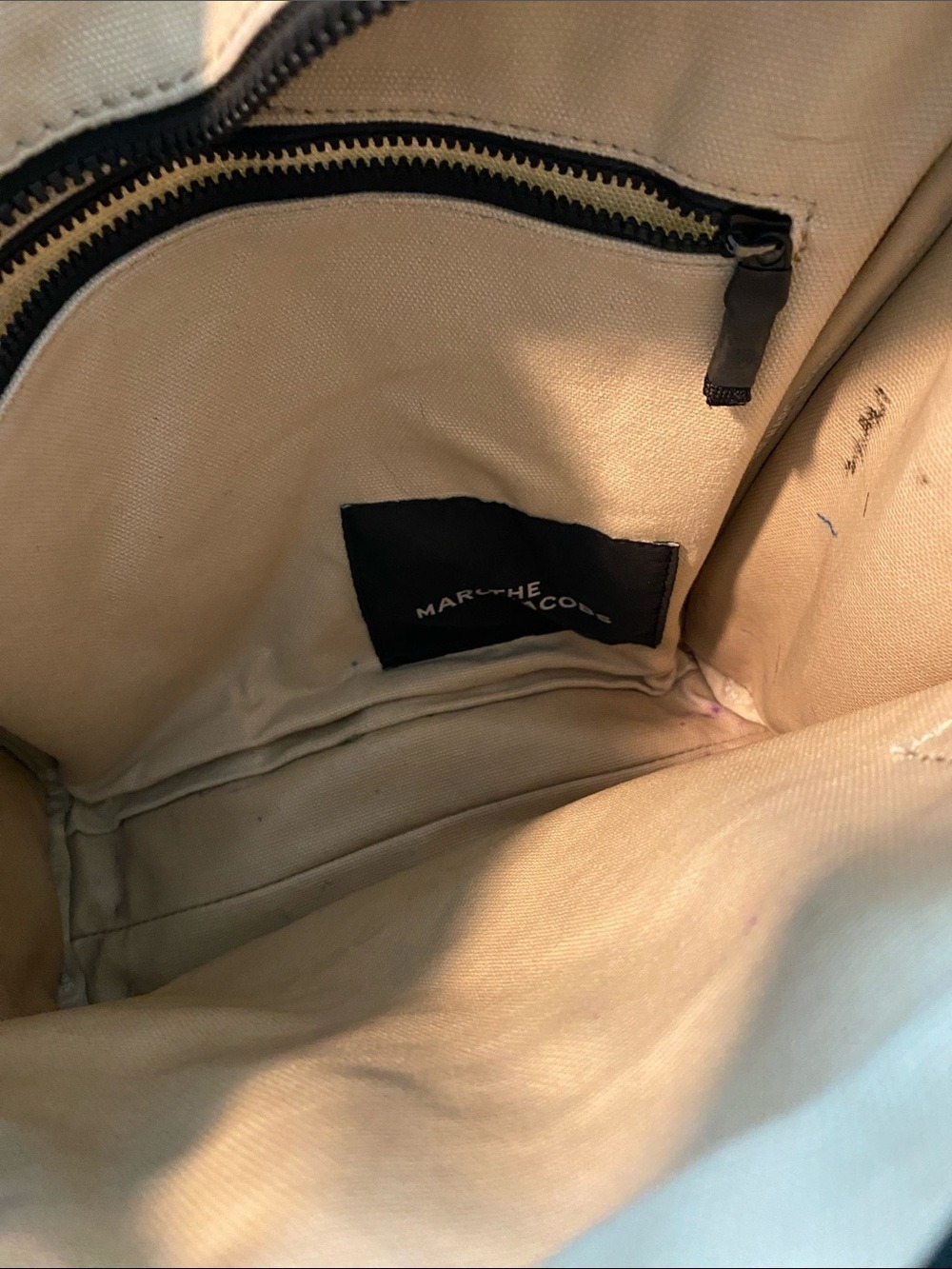 Marc Jacobs Cream Canvas Crossbody with Black Strap - Picture 8 of 15